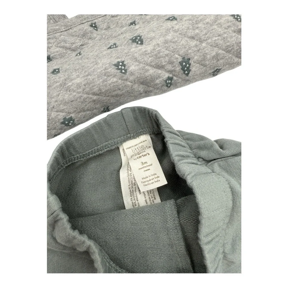 Little Planet Organic Carter’s Evergreen Trees Quilted Sweatshirt Pants Set
